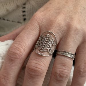 Bague réglable argent Cube de Métatron