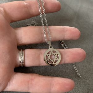 Pendentif Etoile de Salomon en acier inoxydable (talisman de protection)