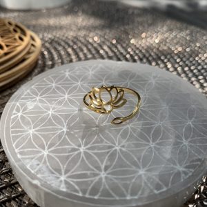 Bague ajustable Lotus Or